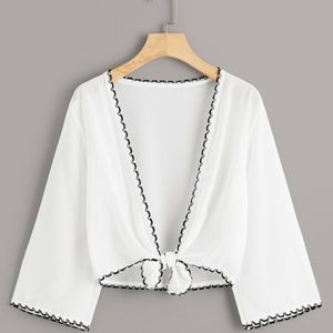 Beautiful Lace Trim Blouse